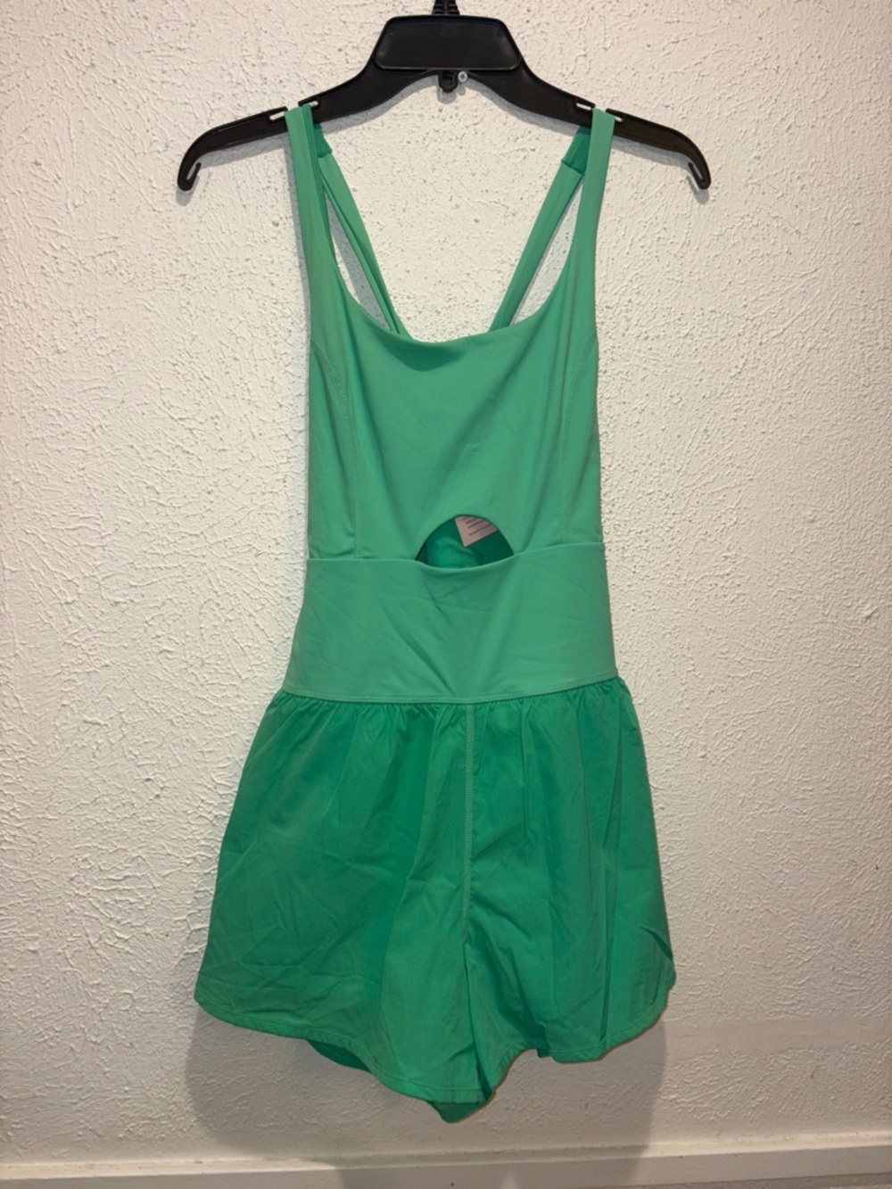Green Sleeveless Romper with Cutout